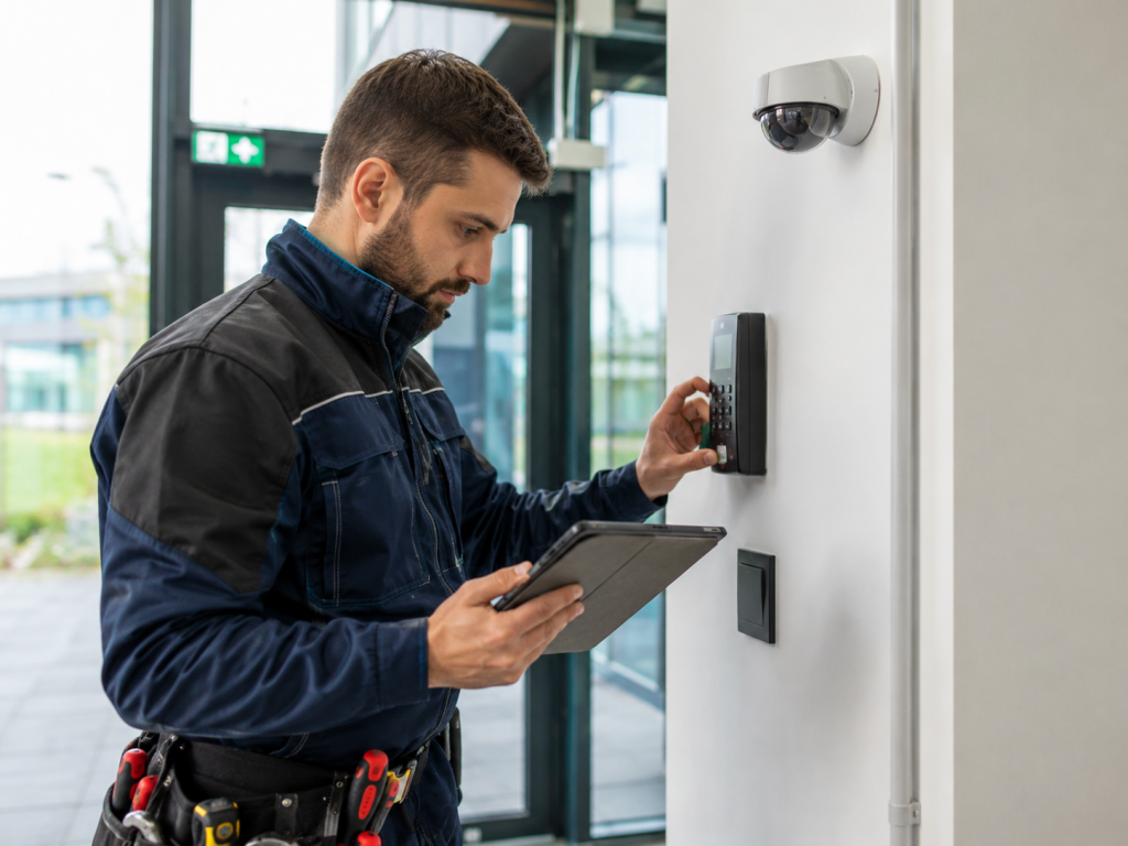 technicien-installation-controle-acces-camera
