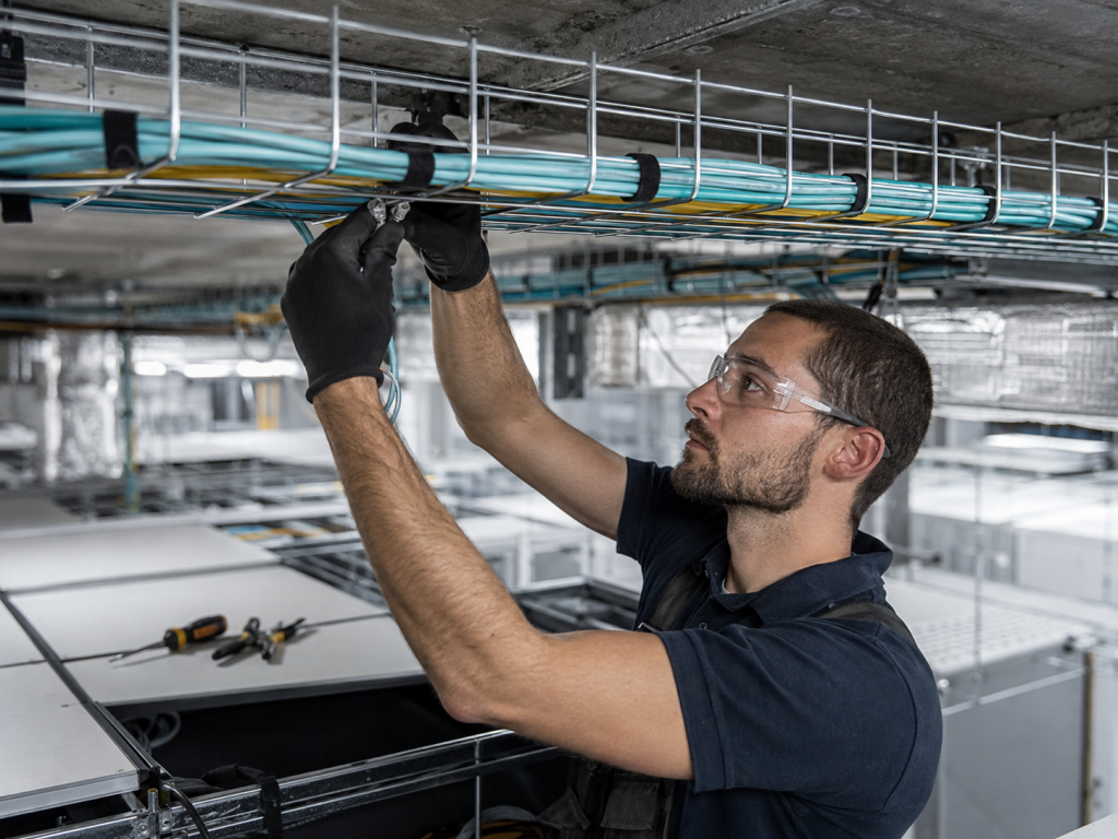 tirage-cables-vdi-chemin-de-cables-chantier-tertiaire